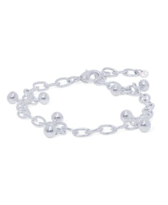 Macy's - Silver Plated Bead Open Link Bracelet