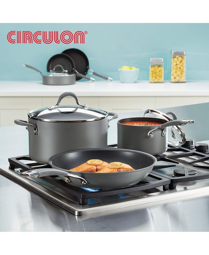 Circulon Radiance HardAnodized Nonstick 12" Covered Deep Skillet Macy's