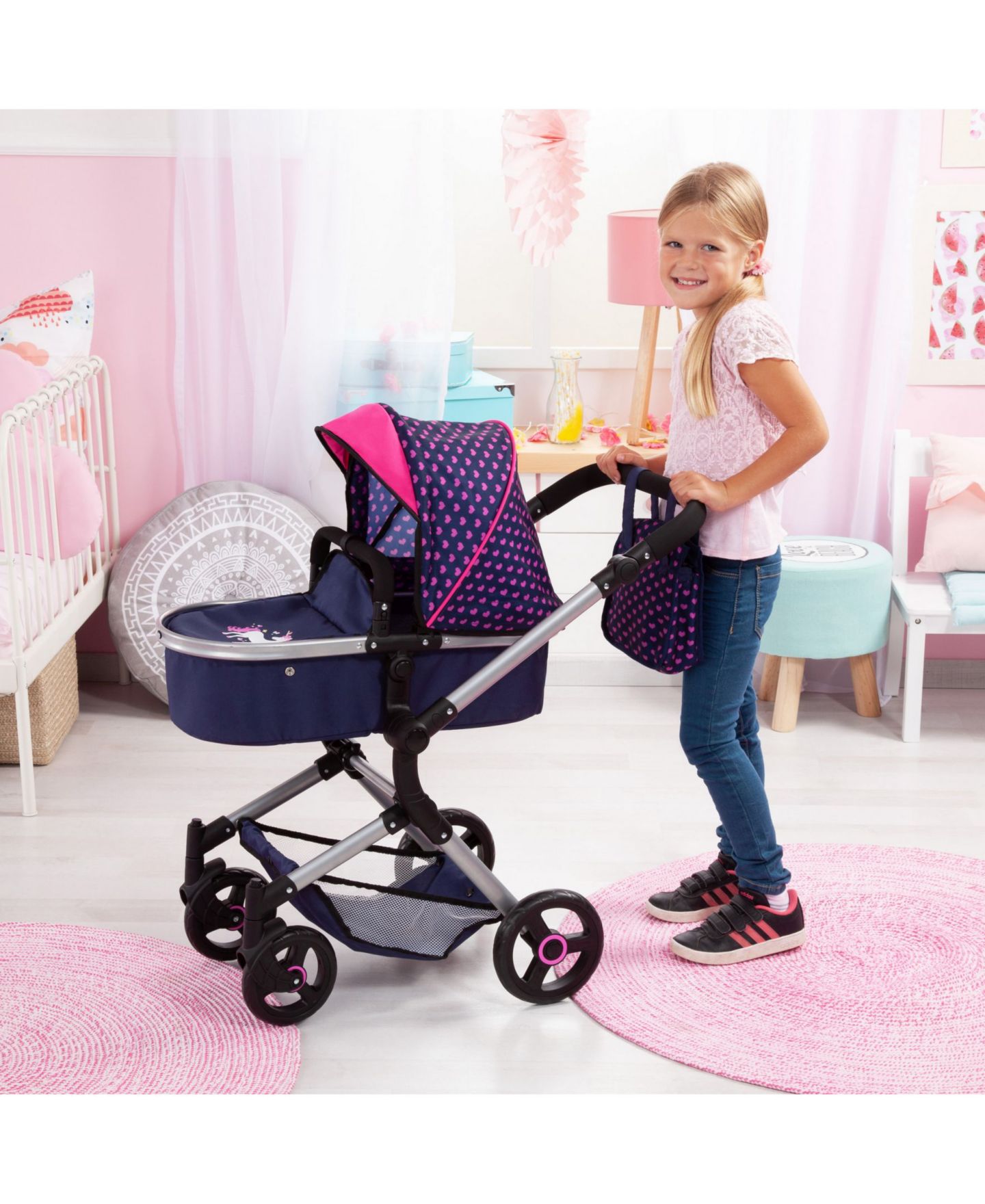 Детские аксессуары для кукол Redbox Bayer Design Baby Doll City Vario pram, цвет: Розовый — фото 3