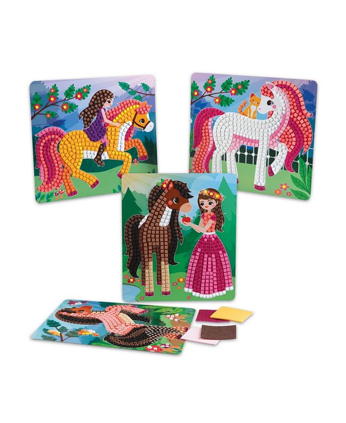 Style Me Up! Sticky Mosaics Horses Design Mosaic Craft by Numbers Kit
