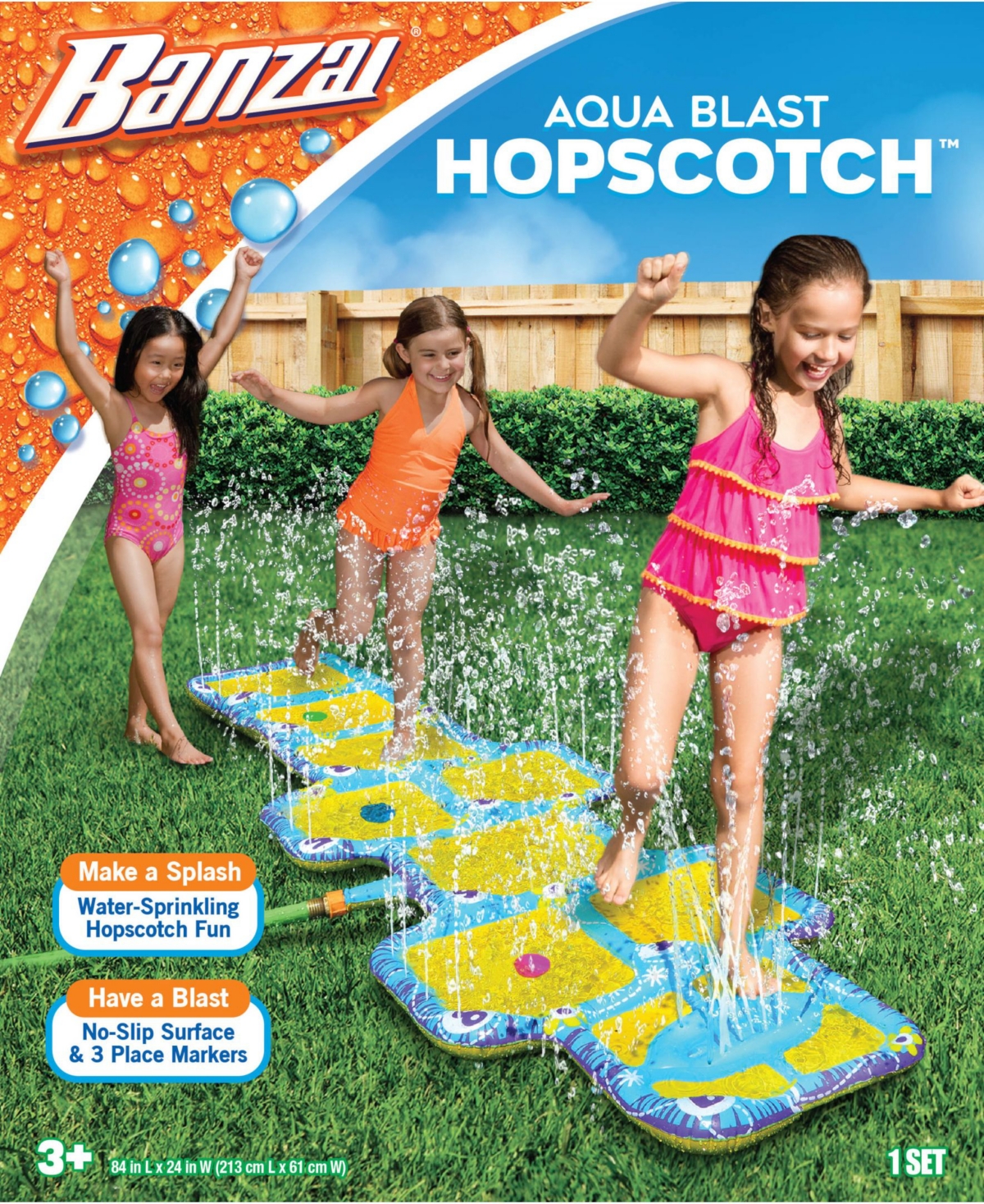 Banzai Aqua Blast Hopscotch Sprinkler Game With No-slip Surface In Multi