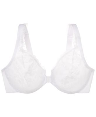 Women's Full Figure Plus Size Wonderwire Front Close Stretch Lace Bra 9245