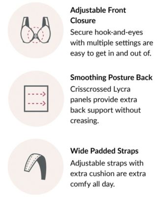 Women's Full Figure Plus Size MagicLift Front Close Posture Back Support Bra 1265