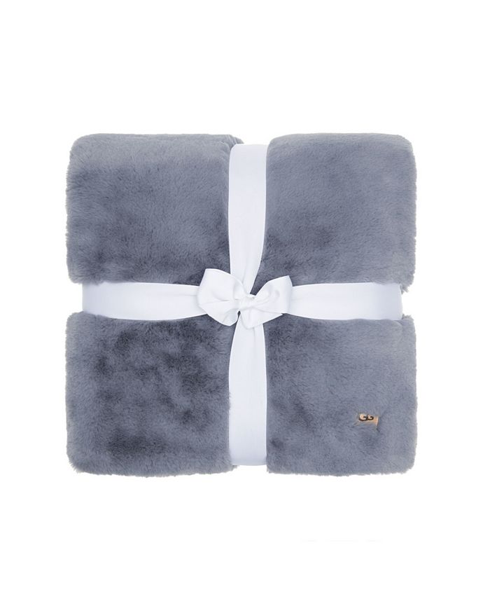 UGG® Euphoria Plush Reversible Faux Fur Throw, 50" x 70" Macy's