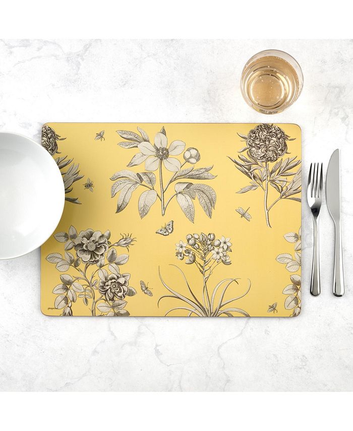 Pimpernel Etchings & Roses Yellow by Sanderson Placemats, Set of 4 Macy's