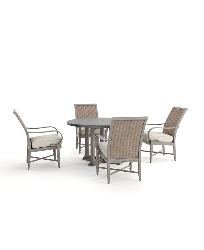 Furniture Winston Grayson Round Aluminum Top Outdoor Dining Table