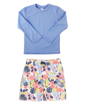 RuggedButts Baby Boys Rash Guard and Swim Trunk Set