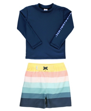 RuggedButts Baby Boys Rash Guard and Swim Trunk Set