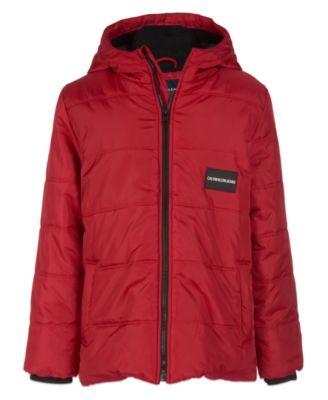 red polo bubble jacket