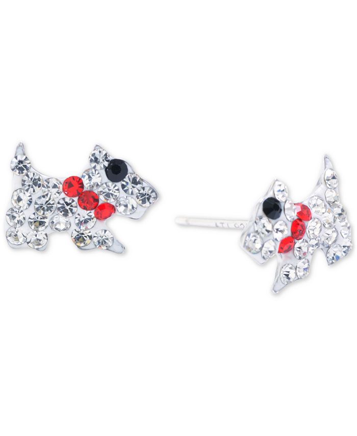 Giani Bernini Crystal Pavé Scottie Dog Stud Earrings in Sterling Silver ...