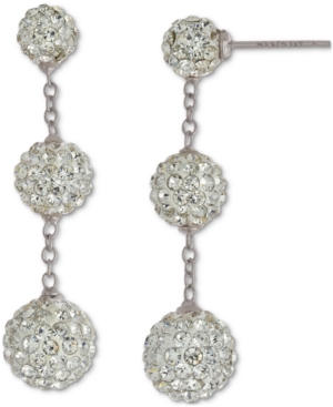 GIANI BERNINI CRYSTAL GRADUATED BALL OMBRE DROP EARRINGS IN STERLING SILVER, CREATED FOR MACY'S 