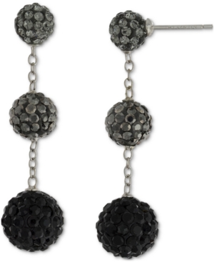 GIANI BERNINI CRYSTAL GRADUATED BALL OMBRE DROP EARRINGS IN STERLING SILVER, CREATED FOR MACY'S 