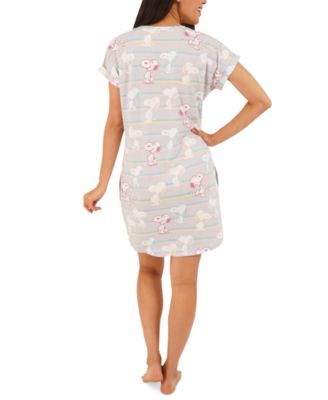 Munki Munki Striped Snoopy Nightgown