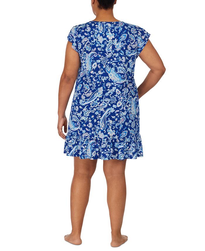 Lauren Ralph Lauren Plus Size Printed RuffleTrim Nightgown Macy's