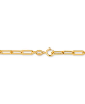 Polished Paperclip Bracelet in 18K Gold over Silver or Sterling Silver