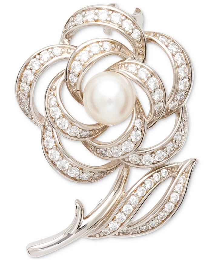 Macy s Cultured Freshwater 6 1 2 7mm Pearl And Cubic Zirconia