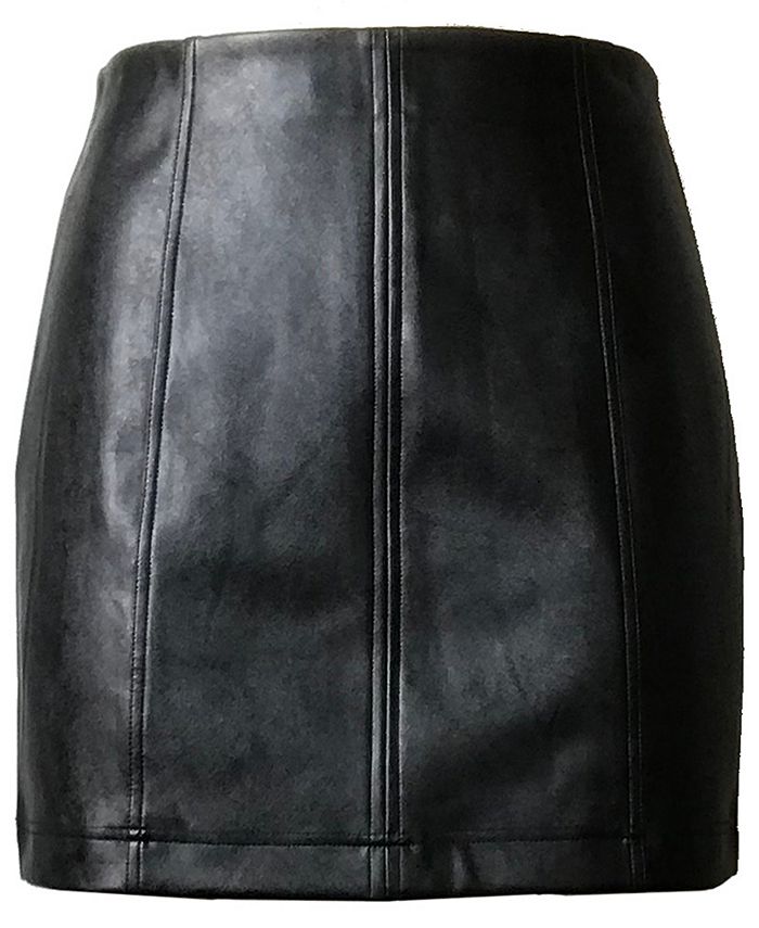 Tinseltown Juniors' Faux-Leather Mini Skirt - Macy's