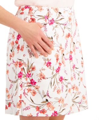 Karen Scott Floral-Print A-Line Skort, Created for Macy's - Macy's