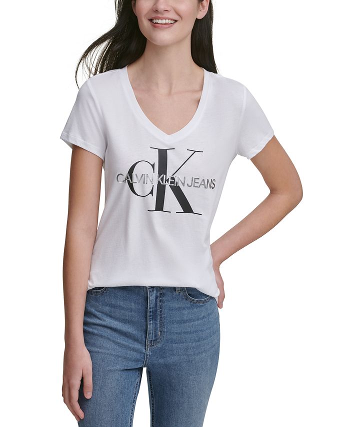 gute Qualität Calvin Klein Jeans T-Shirt Logo - V-Neck Macy\'s