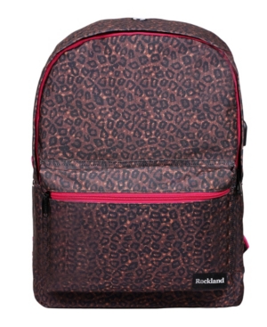 Rockland Classic Laptop Backpack In Pinkleopard