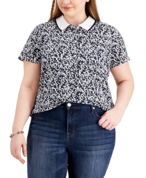 Tommy Hilfiger Plus Size Buttercup Floral-Print Polo Shirt
