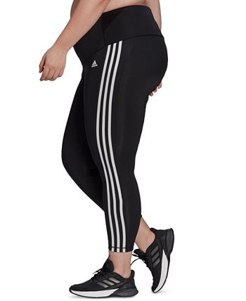 adidas Plus-Size Designed 2 Move High-Rise 3-Stripes 7/8 Sport Tights ...