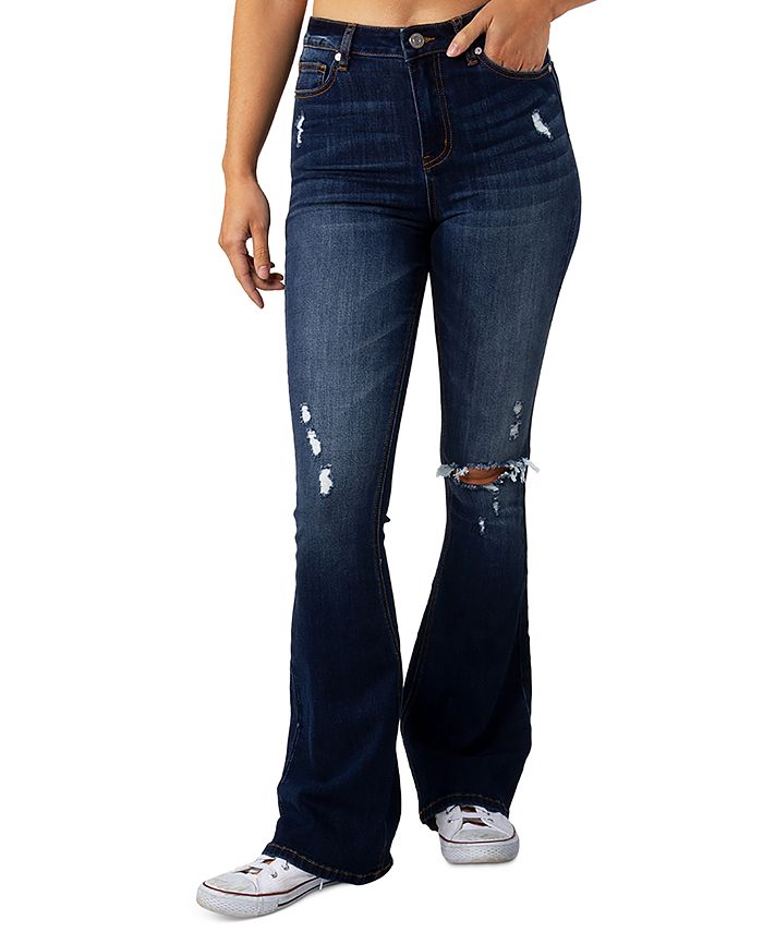 Indigo Rein Juniors' Ripped Flare Jeans - Macy's