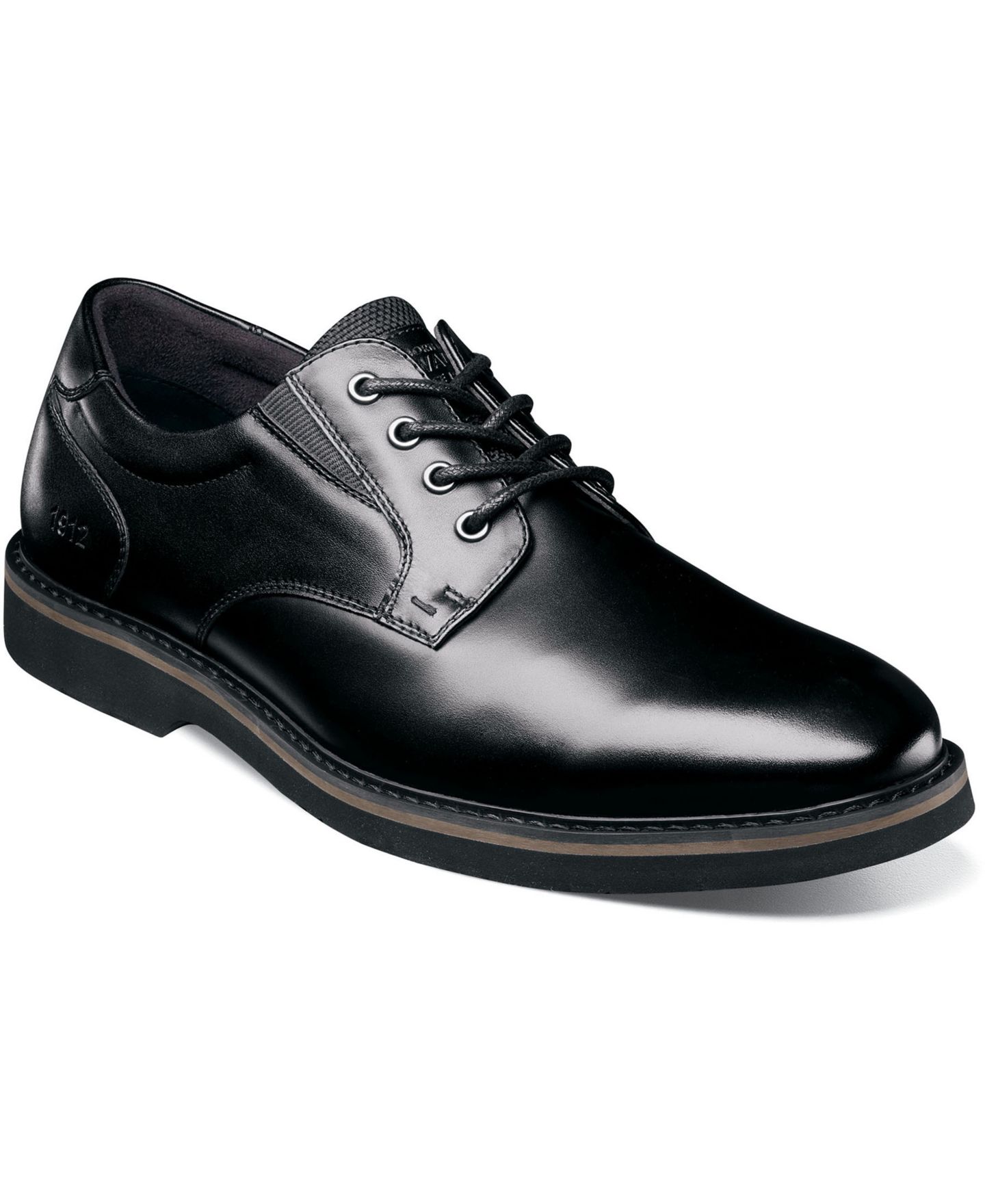 Мужские туфли Nunn Bush Denali Waterproof Leather Plain Toe Oxford, цвет: Чёрный — фото 1