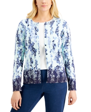 Karen Scott Printed Button-Down Cardigan Created for Macy's