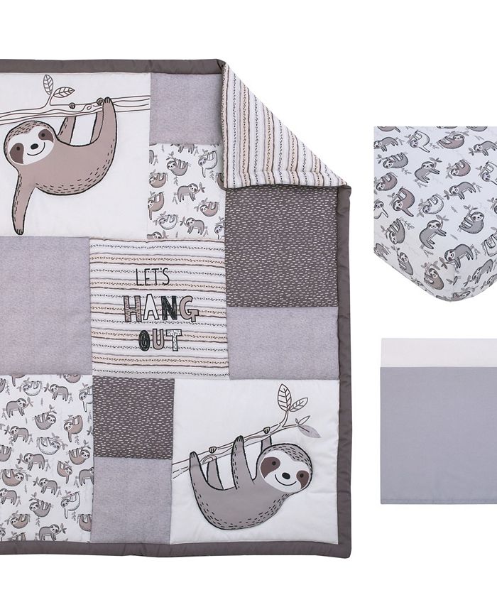 NoJo Sloth Let's Hang Out 3 Piece Nursery Crib Bedding Set - Macy's