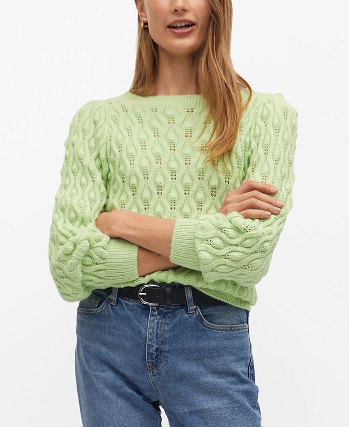 Women's Contrasting Knit Sweater Macy's