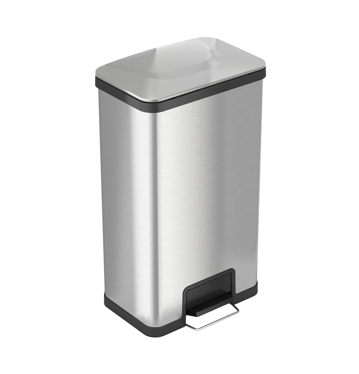 iTouchless AirStep 18 Gallon Step Trash Can with Deodorizer, Stainless Steel - Silver