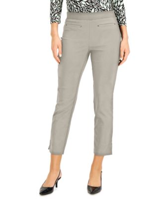 JM Collection - Petite Tummy-Control Pull-On Ankle Pants