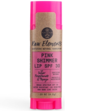 Raw Elements Pink Shimmer Natural Lip Sunscreen Spf 30