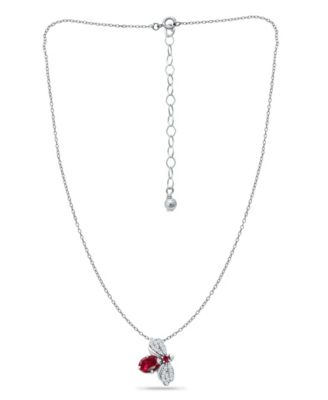 Lab Grown Ruby and Cubic Zirconia Bee Pendant