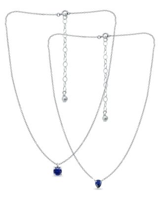 Simulated Blue Sapphire Pendant Set, 2 Piece