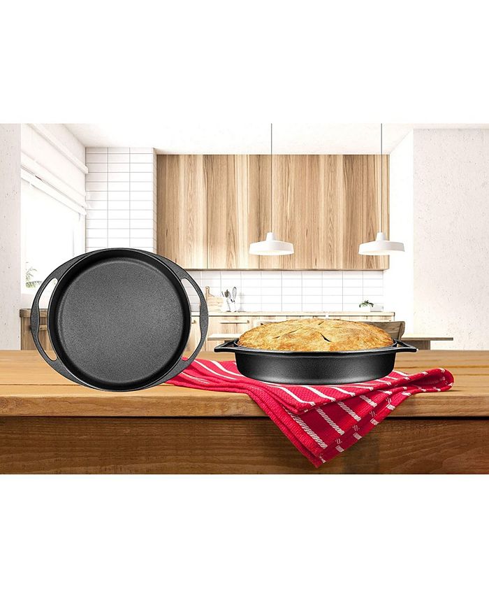 Bruntmor Double Handled PreSeasoned Cast Iron Round Tarte Tatin Dish