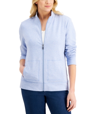 Karen Scott Mock-Neck Jacket Created for Macy's