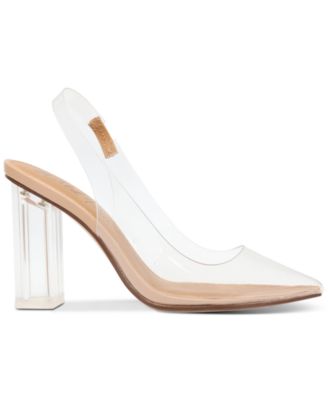 dharma slingback clear vinyl pumps