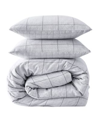 CLOSEOUT! Holden Grid 3 Piece Duvet Cover Set, King