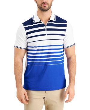 Club Room Men's Ombre Quarter Zip Sporty Polo Shirt Created for Macy's