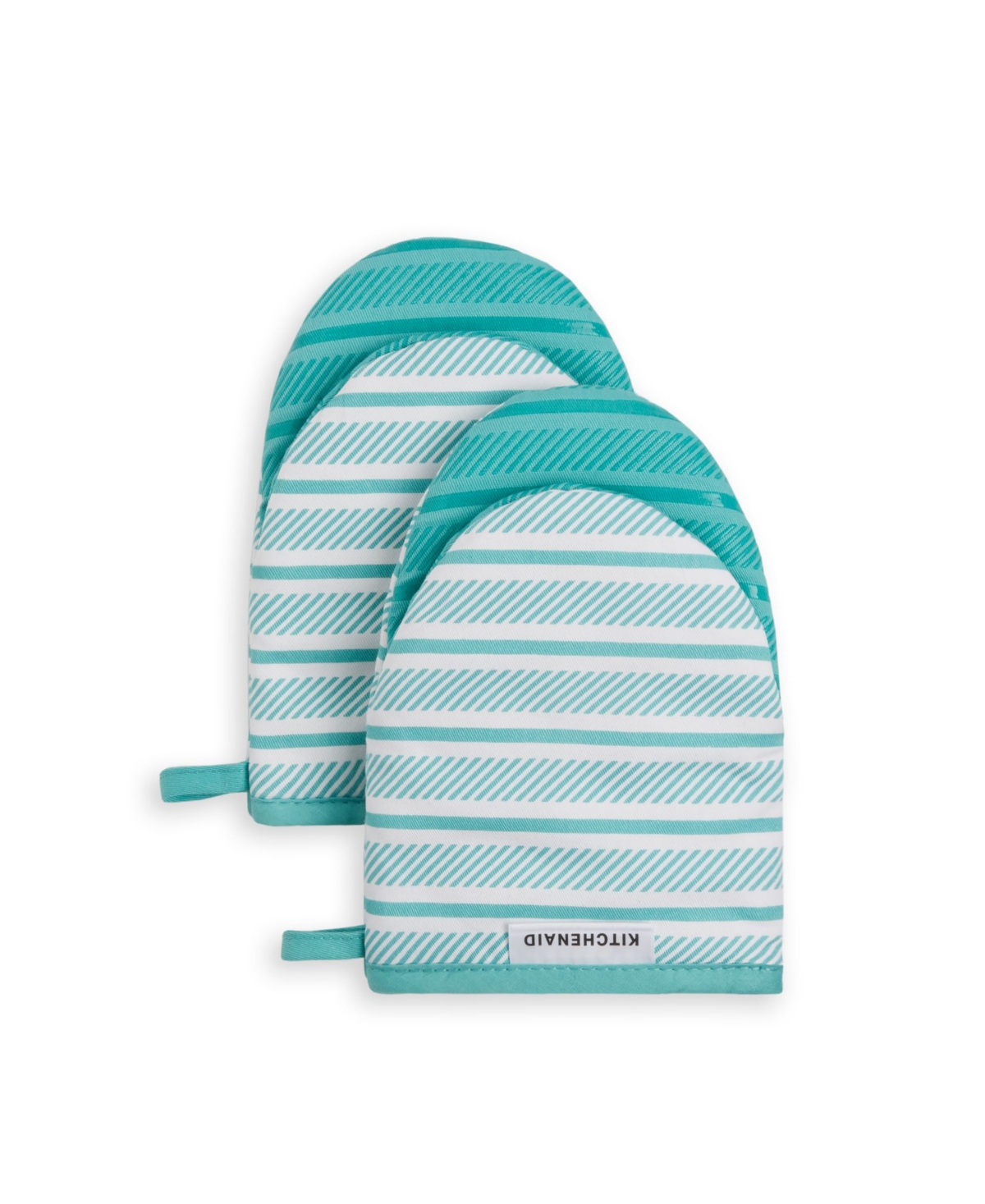 Kitchenaid Albany Mini Oven Mitt 2-pack Set, 5.5" X 8" In Blue