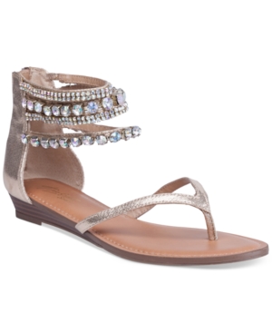 gold bling flat sandals