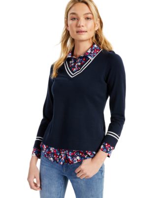Tommy Hilfiger Layered-Look Sweater - Macy's