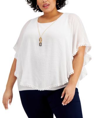 macys plus size dressy tops