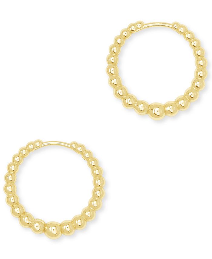 Kendra Scott 14k GoldPlated ExtraSmall BeadLook Huggie Hoop Earrings