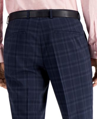 navy plaid pants mens