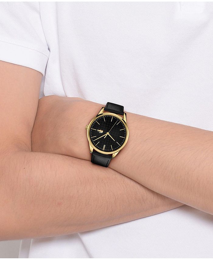 Lacoste Men's Vienna Black Leather Strap Watch 42mm Macy's