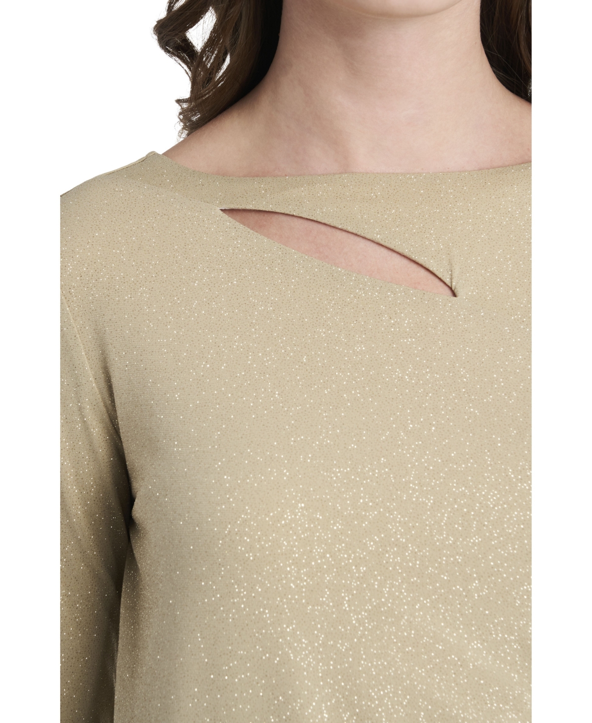 VINCE CAMUTO WOMEN'S SPARKLE JERSEY CUTOUT TOP