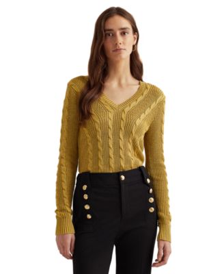 Lauren Ralph Lauren - V-Neck Cable-Knit Sweater